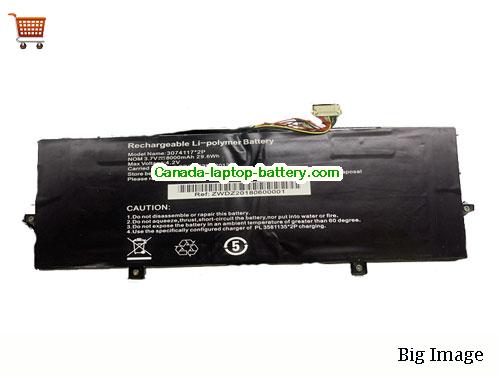 Genuine JUMPER 3074117-2P Battery 8000mAh, 29.6Wh , 3.7V, Black , Li-Polymer
