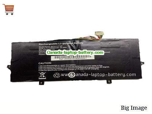 Genuine JUMPER 30741172P Battery 8000mAh, 29.6Wh , 3.7V, Black , Li-Polymer