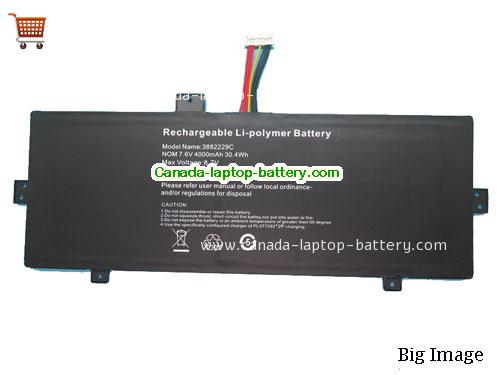 Genuine JUMPER 3882229C Battery 4000mAh, 30.4Wh , 7.6V, Black , Li-Polymer