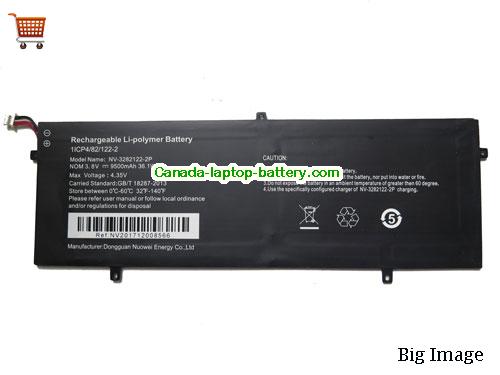 Genuine JUMPER 1ICP4/84/122-2 Battery 9500mAh, 36.1Wh , 3.8V, Black , Li-Polymer