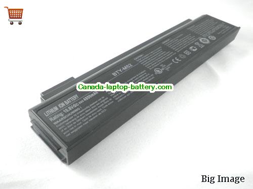 Canada Replacement Laptop Battery for  MSI 925C2310F, GX710, R700, BTY-M52,  Black, 4400mAh 10.8V