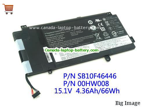 Canada Lenovo ThinkPad Yoga 15 00HW008 00HW009 SB10F46447 PC Battery