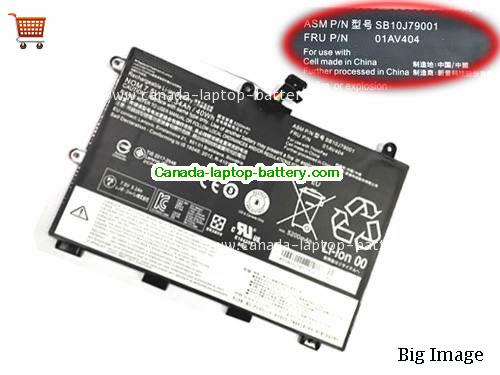 Genuine LENOVO SB10J79001 Battery 40Wh, 5.34Ah, 7.5V, Black , Li-ion