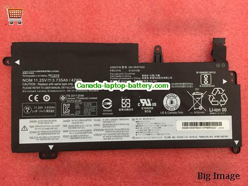 Genuine LENOVO SB10K97593 Battery 3735mAh, 42Wh , 11.25V, Black , Li-Polymer