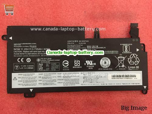 Genuine LENOVO 01AV436 Battery 3735mAh, 42Wh , 11.25V, Black , Li-Polymer