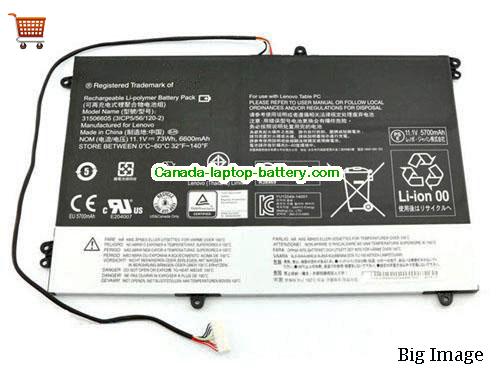 Genuine LENOVO Horizon 2 27 Table PC Battery 6600mAh, 73Wh , 11.1V, Black , Li-ion