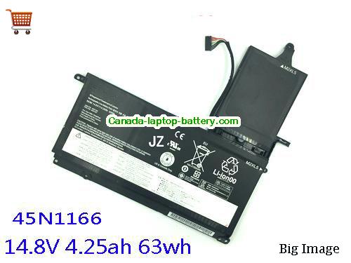 Genuine LENOVO ThinkPad S531 Battery 63Wh, 4.25Ah, 14.8V, Black , Lithium-ion