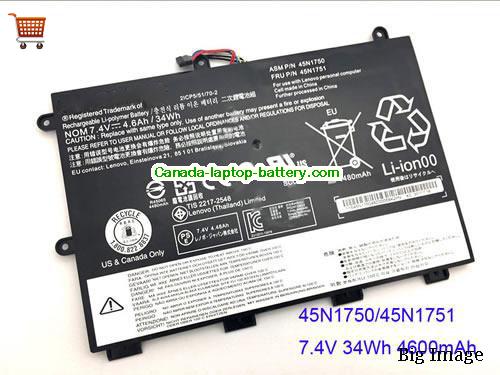 Genuine LENOVO ThinkPad 11e(20D9-90009AU) Battery 34Wh, 7.4V, Black , Li-Polymer