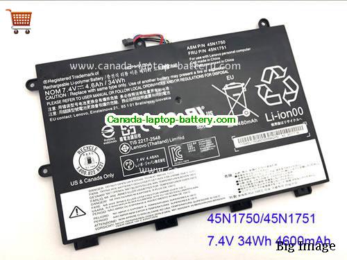 Genuine LENOVO ThinkPad Yoga 11e(20D9A006CD) Battery 34Wh, 7.4V, Black , Li-Polymer