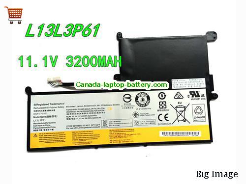 Genuine LENOVO L13L3P61 Battery 3200mAh, 34.8Wh , 11.1V, Black , Li-ion