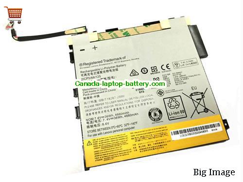 Genuine LENOVO MIIX 211-TAB Battery 4880mAh, 36Wh , 7.4V, Black , Li-ion
