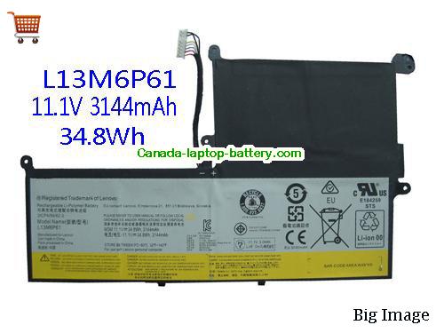 Canada Lenovo L13M6P61 Battery l13m6p61 34.8Wh 11.1V