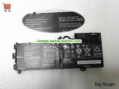 Genuine LENOVO IdeaPad 510S-13ISK (80SJ) Serie Battery 4610mAh, 35Wh , 7.6V, Black , Li-Polymer