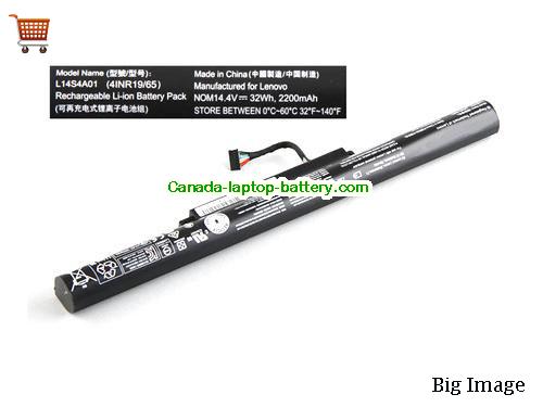 Genuine LENOVO IdeaPad 500-15ACZ(80K4) Battery 2200mAh, 32Wh , 14.4V, Black , Li-ion