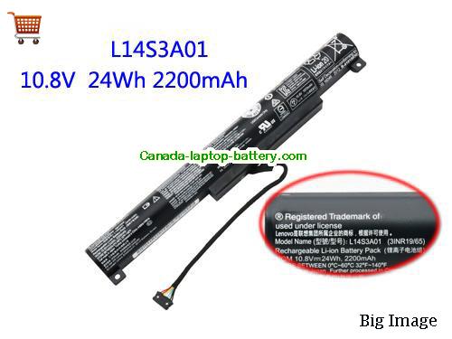 Genuine LENOVO B50-10 mod80 QR Battery 2200mAh, 24Wh , 10.8V, Black , Li-ion