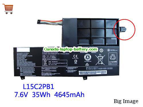 Genuine LENOVO Yoga 510-14ISK(80S700DEGE) Battery 4610mAh, 35Wh , 7.6V, Black , Li-ion