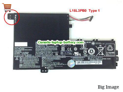 Genuine LENOVO IdeaPad 320S-14IKB(80X400D3GE) Battery 4610mAh, 53Wh , 11.4V, Black , Li-ion