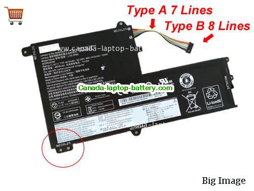 Genuine LENOVO IdeaPad 330S-15IKB (81F500B-MHH) Battery 4410mAh, 52.5Wh , 11.4V, Black , Li-Polymer