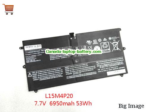 Genuine LENOVO L15M4P20 Battery 7000mAh, 53.5Wh , 7.66V, Black , Li-Polymer