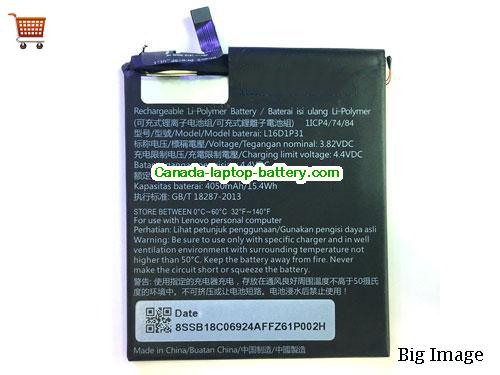 Genuine LENOVO Phab 2 Pro Battery 4050mAh, 15.4Wh , 3.82V, Black , Li-Polymer