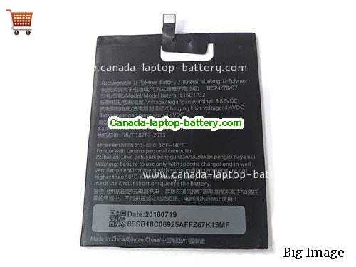 Canada L16D1P32 Battery Li-Polymer 1ICP4/78/97 Lenovo 3.82v 15.5wh