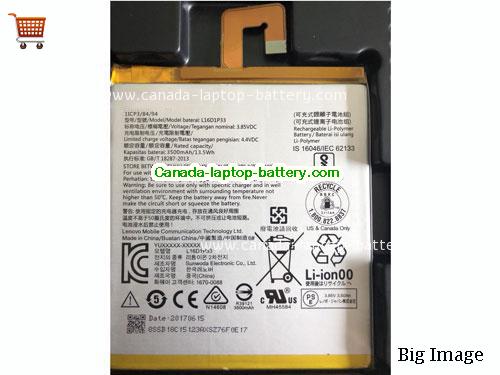 Canada L16D1P33 Battery lenovo 1ICP3/84/94 Li-Polymer 3500mAh 3.85V