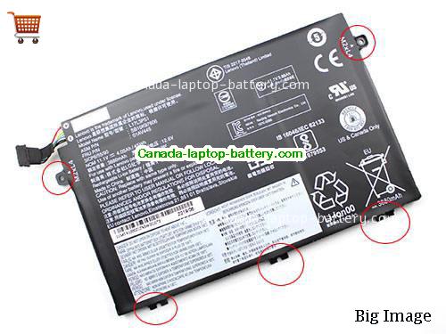 Genuine LENOVO ThinkPad E480-20KQS00000 Battery 3880mAh, 45Wh , 4.05Ah, 11.1V, Black , Li-Polymer