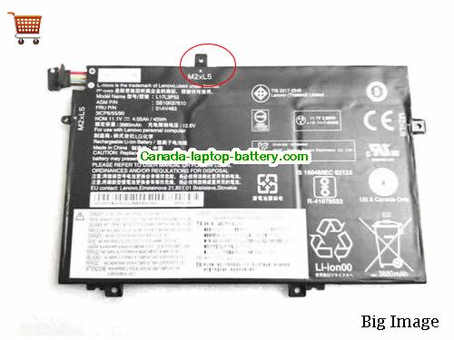 Genuine LENOVO ThinkPad L580 Battery 4050mAh, 45Wh , 11.1V, Black , Li-ion