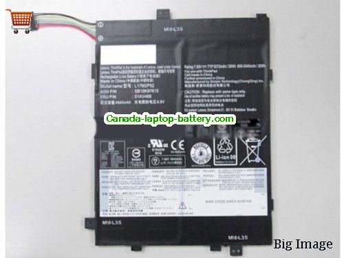 Genuine LENOVO Tablet 10-20L3000KGE Battery 4940mAh, 38Wh , 7.68V, Black , Li-Polymer