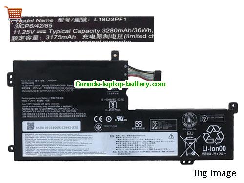 Genuine LENOVO IdeaPad L340-15API 81LW00B6GE Battery 3280mAh, 36Wh , 11.25V, Black , Li-Polymer
