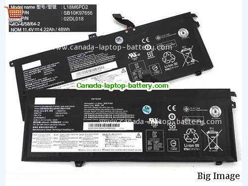 Genuine LENOVO 02DL018 Battery 4220mAh, 48Wh , 11.4V, Black , Li-Polymer