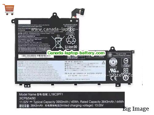 Canada Genuine Lenovo L19C3PF1 Battery SB10V25242 Rechargeable 11.52V 45Wh