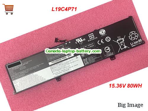 Genuine LENOVO L19C4P71 Battery 5235mAh, 80Wh , 15.36V, Black , Li-Polymer