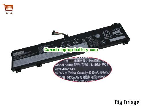 Genuine LENOVO L19C4PC1 Battery 5350mAh, 80Wh , 15.36V, Black , Li-Polymer