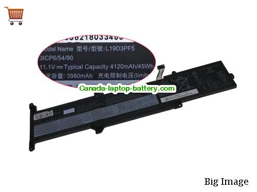 LENOVO L19D3PF5 Replacement Laptop Battery 4050mAh, 45Wh  11.1V Black Li-Polymer