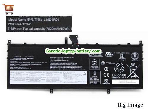 Canada Genuine Lenovo L19D4PD1 Battery 2ICP5/44/128-2 Li-Polymer Rechargerable 60Wh 