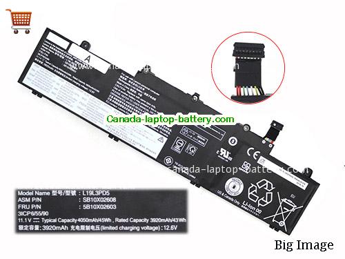 Genuine LENOVO SB10X02591 Battery 4050mAh, 45Wh , 11.1V, Black , Li-Polymer