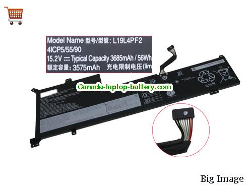 LENOVO L19L4PF2 Replacement Laptop Battery 3685mAh, 56Wh  15.2V Black Li-Polymer