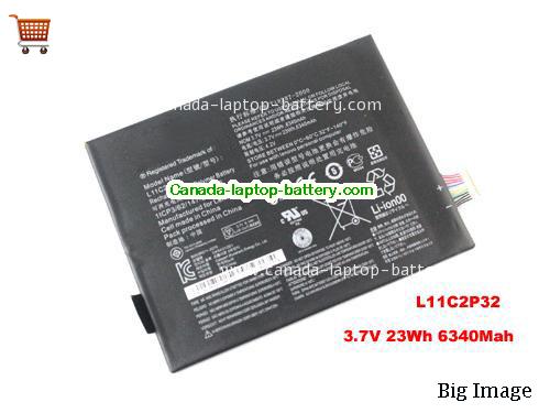 Genuine LENOVO A10-70 Battery 6340mAh, 23Wh , 3.7V, Black , Li-Polymer