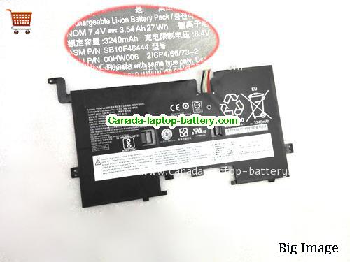 Genuine LENOVO 00HW006 Battery 3540mAh, 27Wh , 7.4V, Black , Li-Polymer