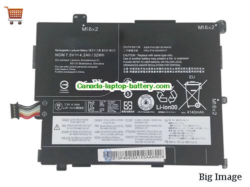 Canada Genuine Lenovo SB10F46455 00HW016 Battery 32Wh