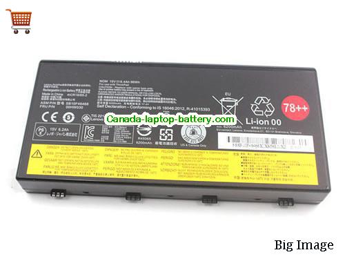 Genuine LENOVO ThinkPad P70(20ERA007CD) Battery 6400mAh, 96Wh , 6.4Ah, 15V, Black , Li-ion
