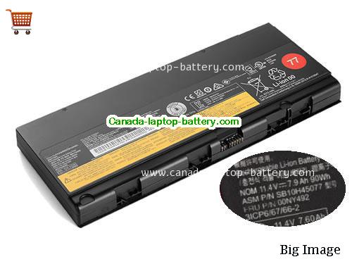 Genuine LENOVO ThinkPad P51 20HHA02SCD Battery 7600mAh, 90Wh , 7.6Ah, 11.4V, Black , Li-ion