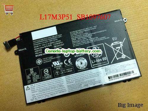 Genuine LENOVO ThinkPad E480-20KNA00GCD Battery 4080mAh, 45Wh , 11.1V, Black , Li-Polymer