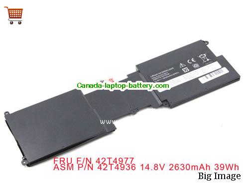 LENOVO FRU 42T4937 Replacement Laptop Battery 2630mAh, 39Wh  14.8V Black Li-ion