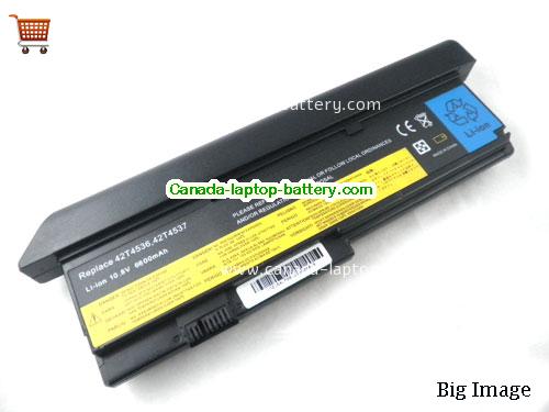 Canada Replacement Laptop Battery for  IBM ThinkPad X200s Series, ThinkPad X201s Series, 42T4650, 43R9255,  Black, 7800mAh 10.8V