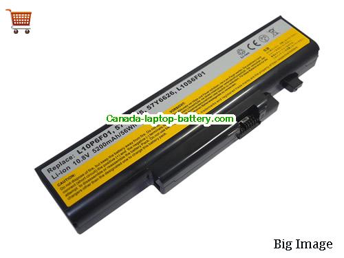 Canada L10P6F1 Battery L10S6F01 for Lenovo Y470 Y570 6cells Li-ion