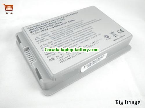 APPLE PowerBook G4 15 inch M9422LL/A Replacement Laptop Battery 5200mAh 10.8V Grey Li-ion