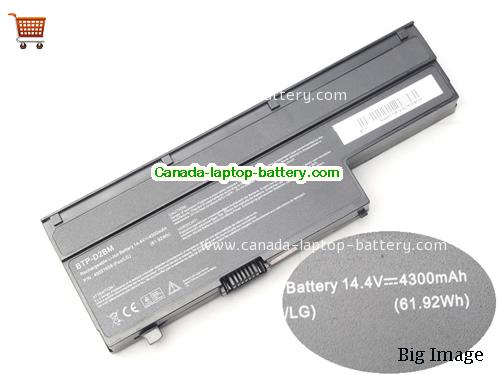 Genuine MEDION Akoya P6620 Battery 4300mAh, 14.4V, Black , Li-ion