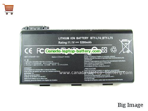 MSI CX700 Series Replacement Laptop Battery 5200mAh 11.1V Black Li-lion